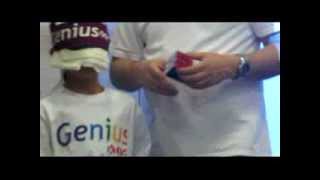 Genius Kid Blindfold Rubic Cube Performance [upl. by Ymrej918]