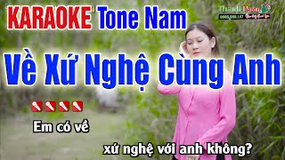 VỀ XỨ NGHỆ CÙNG ANH Karaoke Tone Nam  Âm Thanh Tách Nhạc 2Fi  Nhạc Sống Thanh Ngân [upl. by Burkhard]