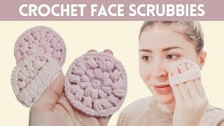 EASY Reusable Crochet Face Scrubbies Tutorial  DIY [upl. by Ahsinauj482]