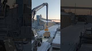 Mantsinen Excavator Discharging Raumafinland CargoFertilizer Shorts [upl. by Kazimir993]