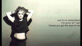 Madonna  Borderline Lyrics On Screen [upl. by Ainollopa]