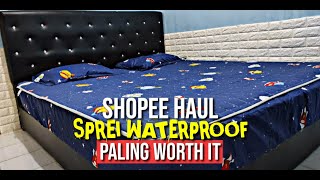 Shopee Haul Sprei Waterproof  Sprei Anti Air  Sprei Ukuran 180x200 [upl. by Mode263]