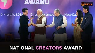 PM Modi presents the firstever National Creators Award in 20 Categories  DD India News Hour [upl. by Alyel496]