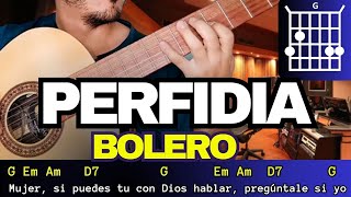 PERFIDIA Tutorial GUITARRA ritmo de BOLERO [upl. by Aneetsyrk]