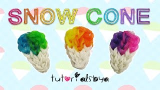 NEW EASY Snow Cone Charm Rainbow Loom Tutorial [upl. by Rusel]