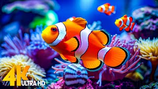 Aquarium 4K VIDEO ULTRA HD 🐠 Beautiful Coral Reef Fish  Relaxing Sleep Meditation Music 59 [upl. by Zennie]