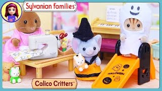 Sylvanian Families Calico Critters Halloween Dressup Sewing with Mother Set Silly Play  Kids Toys [upl. by Delanie136]