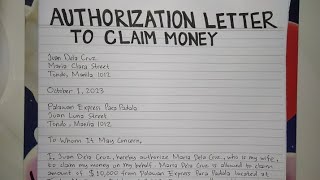 How To Write An Authorization Letter to Claim Money Step by Step Guide  Writing Practices [upl. by Baynebridge]