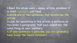 How to Identify the Thesis Statement [upl. by Fen]