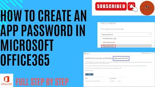 How to create an app password in Microsoft O365 using admin portalERP amp Application server2024 [upl. by Nothsa]