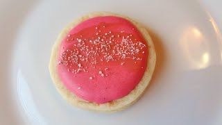 Easy Pink Sparkle Cookie Beginner royal icing sugar cookies [upl. by Shayna597]