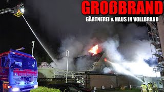 GROßBRAND IN WESSELING  Gärtnerei amp Haus in Vollbrand  Massive Rauchentwicklung  Großeinsatz [upl. by Ponton]