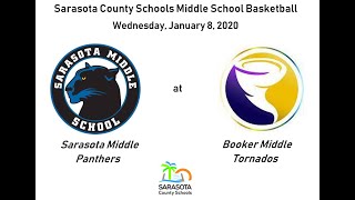 SCS Middle School Basketball – Sarasota Middle Panthers at Booker Middle Tornados  January 8 2020 [upl. by Asenad]