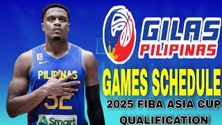 gilas Pilipinas games schedule for 2025 fiba asia cup qualifiers February 2225 2024 [upl. by Manara312]