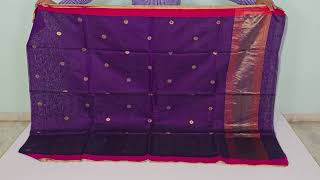 Purple Chanderi Silk Cotton Saree CK237 purplesaree chanderisilksotton silkcottonsarees sarees [upl. by Nesyaj]