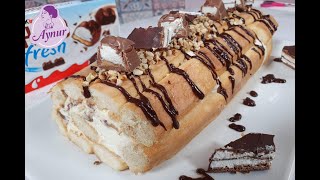 Kinder Schoko fresh Torte ohne backen mit einer erfrischenden Mascarpone Creme [upl. by Nedyaj296]