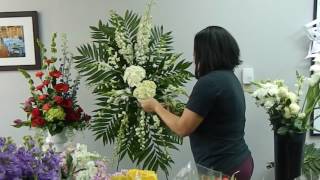 How to Make Standing Spray Floral Arrangement for a Funeral [upl. by Nivrem464]