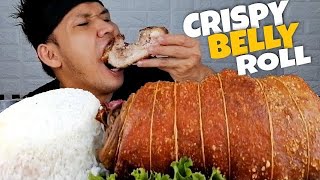 CRISPY BELLY ROLL Mukbang ASMR [upl. by Ayenet635]