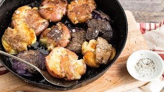 Crispy Smashed Potatoes  Easy Side Dishes  Weelicious [upl. by Mapes]