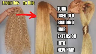 How to transform Used Old Attachment into new hair  Revive your used old braiding hair extension [upl. by Anneis908]