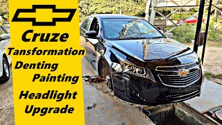 Chevy Cruze Transformation  Denting Painting Headlight Upgrade amp More [upl. by Zumstein]