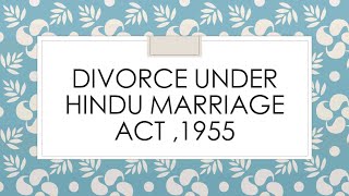 Divorce under Hindu marriage act1955 in Tamil  Section 13 [upl. by Alpert]