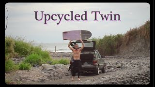 Upcycled Twin Fin Surfboard Surfing River Mouth [upl. by Chao]