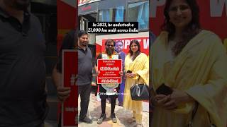 He undertook a 21000 km walk  Mr Kiran Verma motivation youtubeshorts heroes blooddonation [upl. by Orfinger239]