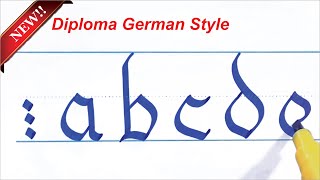 English Alphabet letters small in English Calligraphy quotDiploma German Stylequot with cut marker 605 [upl. by Amo]