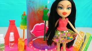 Boneca Bratz Jade Design de Moda  Pintando Roupa de Boneca Brinquedonovelinhas com bonecas [upl. by Hound]