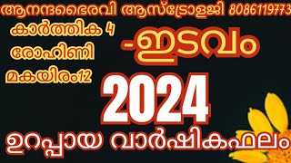 2024 പുതുവർഷ ഫലം ഇടവ കൂർ കാർത്തിക രോഹിണി മകയിരം ‎anandabhairavi5939 [upl. by Asirram]