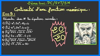 2ème bac PCSVTSM  Continuité d’une fonction numérique Exercice 5 [upl. by Laufer]