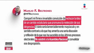 Manlio Fabio Beltrones rechaza la propuesta de modificar estatutos del PRI  Ciro [upl. by Solim698]