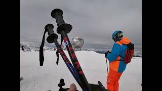 Skiing the blue run S1 to the middle station at Sportgastein in March 2023 [upl. by Anaibib358]