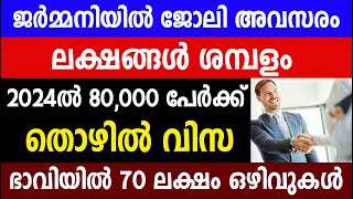 ജർമ്മനിയിൽ ജോലി അവസരം ലക്ഷങ്ങൾ ശമ്പളം 2024ൽ 80000 പേർക്ക് തൊഴിൽ വിസ Job Opportunity [upl. by Silisav]