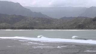 North Shore Surf  Hanalei Bay Kauai [upl. by Ennayllek775]