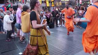 Hare Krishna dance with a talented little girl in New York City  Times Square [upl. by Greenwood]