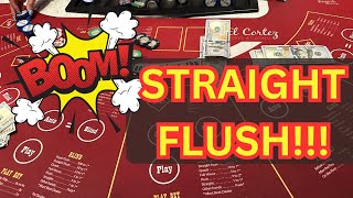 ULTIMATE TEXAS HOLD EM in LAS VEGAS BOOM STRAIGHT FLUSH 🔥 [upl. by Ashla]