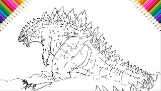 How to Draw GODZILLA  Drawing and Coloring Monsterverse [upl. by Wiltz983]