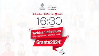 Webinar Informues i datës 29 Shkurt mbi njohjen me procedurën e aplikimit për skemën GRANTE 2024 [upl. by Otrebron303]