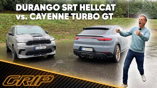 Dodge Durango SRT Hellcat vs Porsche Cayenne Turbo GT  PowerSUV Duell 🔥😎🔥  GRIP [upl. by Victory]