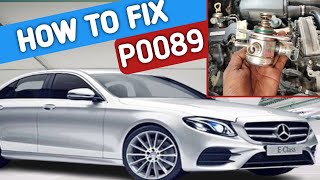 Mercedes E class How to fix engine code  p0089  high pressure fuel pump  symptom causes solution [upl. by Amat]