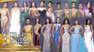 Top 18 Evening Gown Competition  Miss Universe Philippines 2023 [upl. by Einimod827]