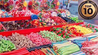 Top 10 Most Famous Candy Shops in the world  Best Candies in the world  Ultimate candy store tour [upl. by Naggem]