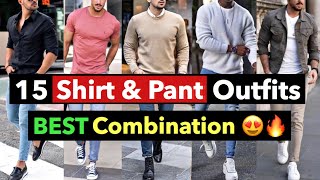 15 Shirt and PantJeans Outfit Combination  Best Colours for Men Clothing  2024 Outfit Ideas [upl. by Francesco]