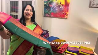 Beautiful sarees at discounted prices 🤗  Kanchi semi silk sarees  UK London Tamil  Anitha Anand [upl. by Nwahsel857]