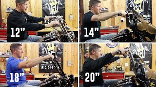 8 Ape Hangers on 8 Different Harley Davidsons  Comparing 10quot to 20quot Tall Handlebars [upl. by Gerome500]