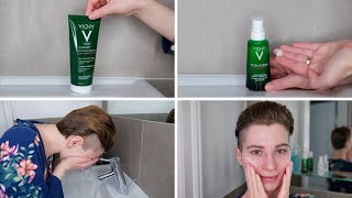 How to Use Vichy Normaderm Phytosolution Purifying Gel Cleanser and Double Correcting Moisturizer [upl. by Aettam]