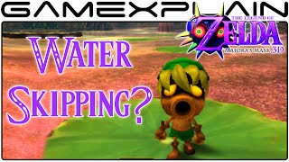 Zelda Majoras Mask 3D  Water Hopping as Deku Link Changed [upl. by Ahsinnek]