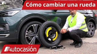 Cómo cambiar la rueda de repuesto  Vídeo práctico  consejos [upl. by Tinaret25]